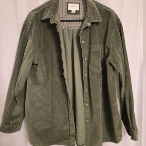 Green Corduroy Shacket